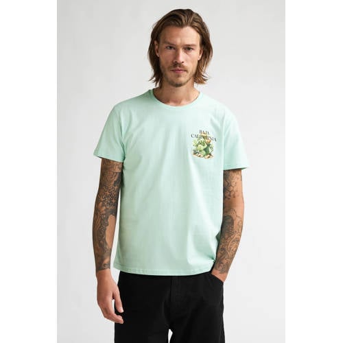 Petrol Industries regular T-shirt met backprint mintgroen afbeelding
