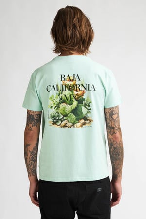 regular T-shirt met backprint mintgroen