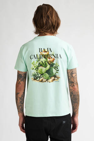 regular T-shirt met backprint mintgroen