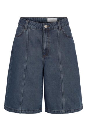 high waist jort medium blue denim