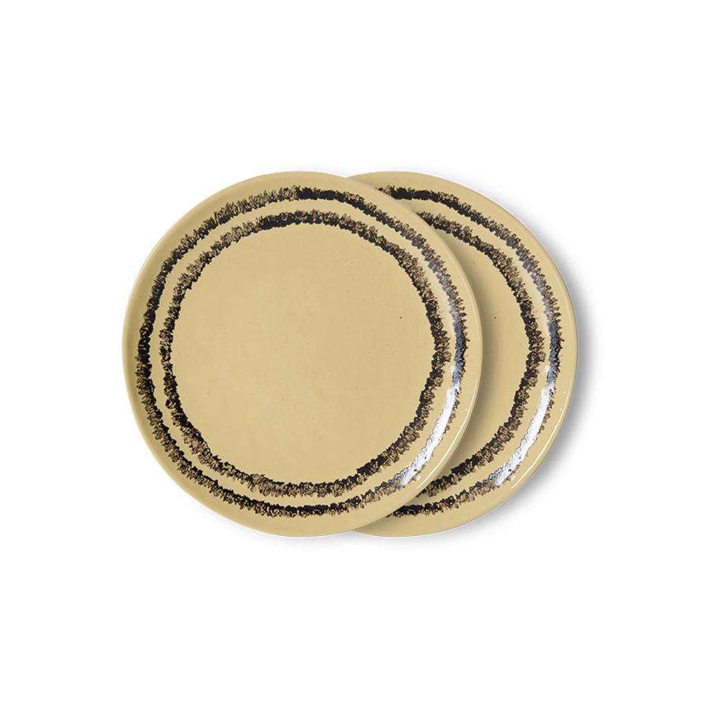 HKLIVING gebaksbord 70s (Ø17,5 cm) (set van 2)