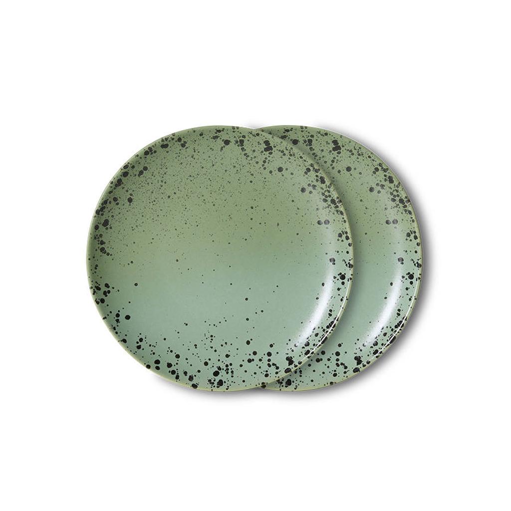HKLIVING gebaksbord 70s (Ø17,5 cm) (set van 2)