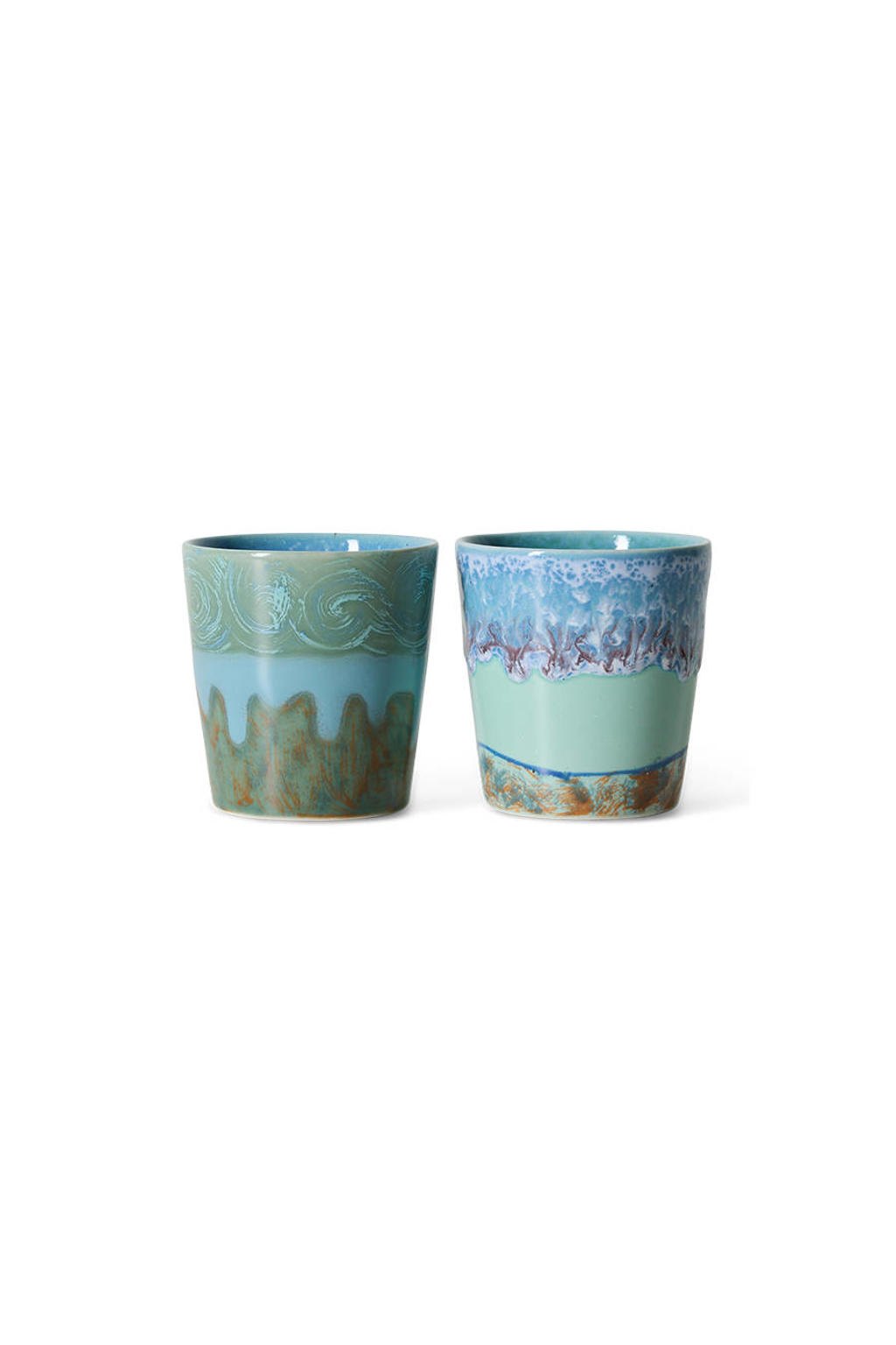 HKLIVING Van Gogh koffiekopje 70s (Ø7,5 cm) (180 ml) (set van 2)