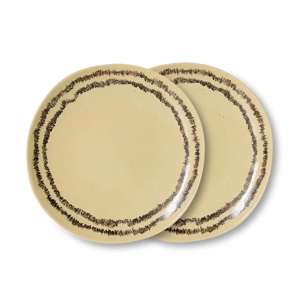 HKLIVING ontbijtbord 70s (Ø22 cm) (set van 2)