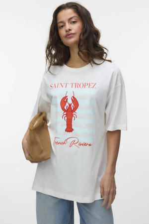 T-shirt met backprint ecru