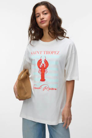 T-shirt met backprint ecru