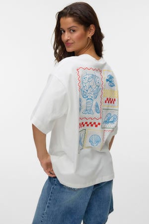 T-shirt met backprint ecru