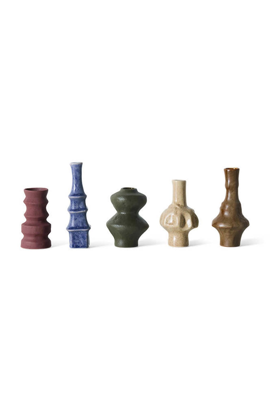 HKLIVING vaas multi aardewerk (set van 5)
