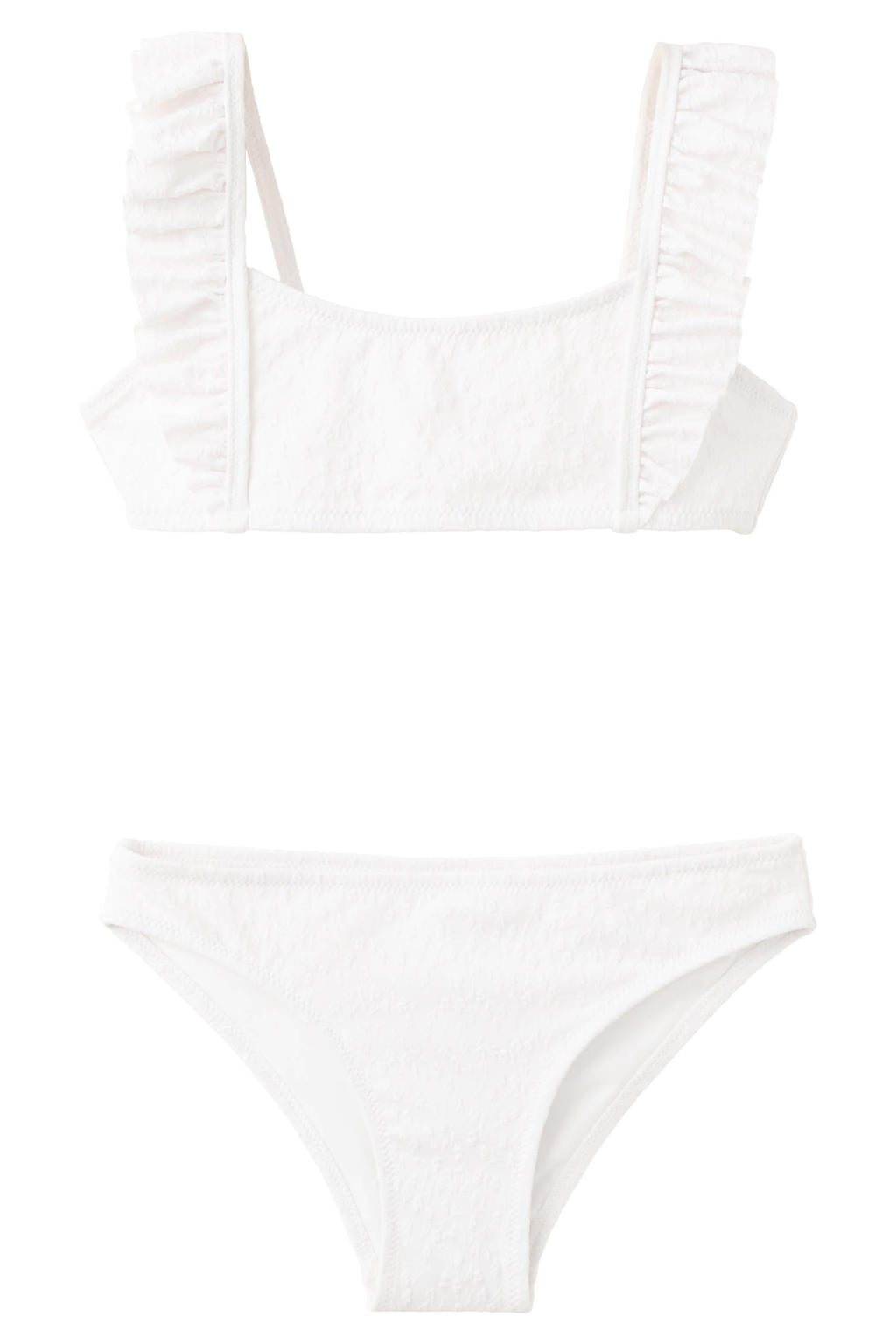Mango Kids crop bikini met ruches wit