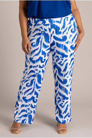 regular waist flared broek blauw