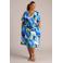 Colletta gebloemde midi jurk blauw