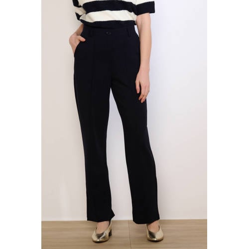 LOLALIZA regular waist broek marineblauw afbeelding
