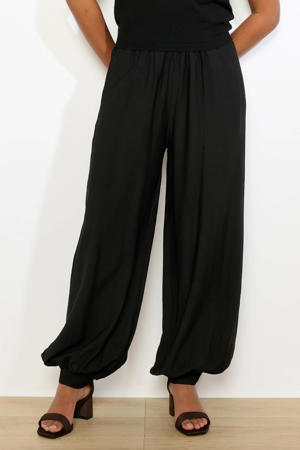 regular waist balloon broek zwart