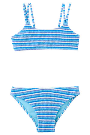 crop bikini gestreept blauw