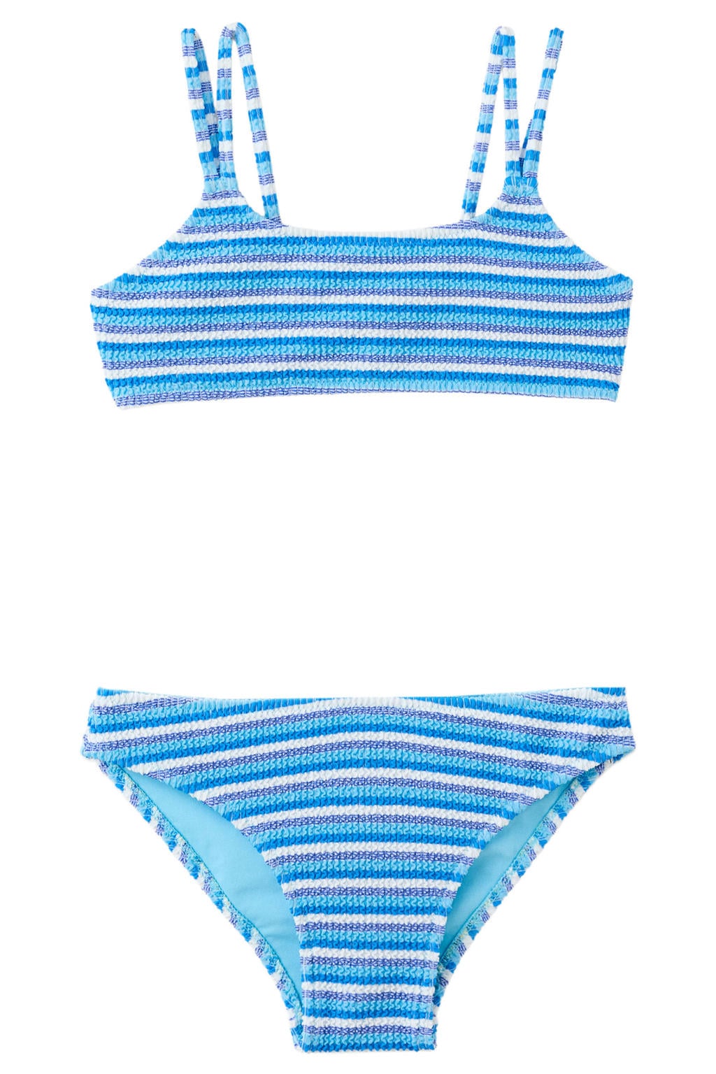 Mango Kids crop bikini gestreept blauw