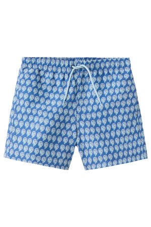 zwemshort all over print blauw