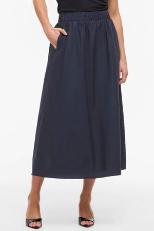 midi rok marineblauw