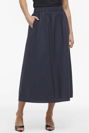 midi rok marineblauw