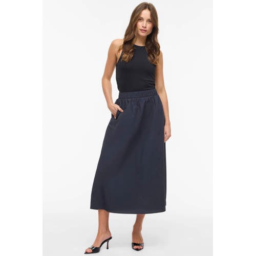 VILA midi rok marineblauw afbeelding