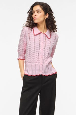 gebreid vest lichtroze