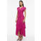 VILA maxi wikkeljurk met volant fuchsia