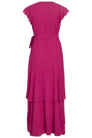 thumbnail: VILA maxi wikkeljurk met volant fuchsia