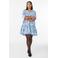 Zizzi korte zomerjurk met all over print lichtblauw