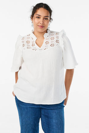 blousetop broderie wit