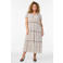 Zizzi midi jurk met stippen ecru