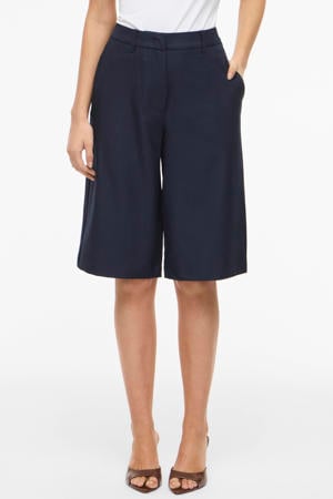 wide leg high waist casual short donkerblauw