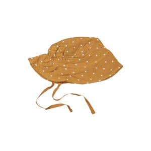 zonnehoedje camel/wit