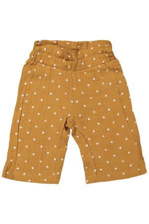 casual broek met stippen camel
