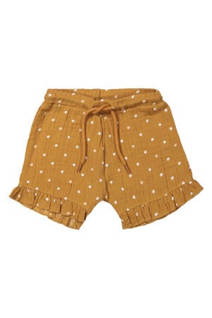 regular waist casual short met stippen bruin
