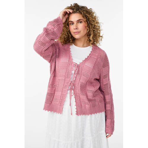 Zizzi gebreid vest oudroze afbeelding