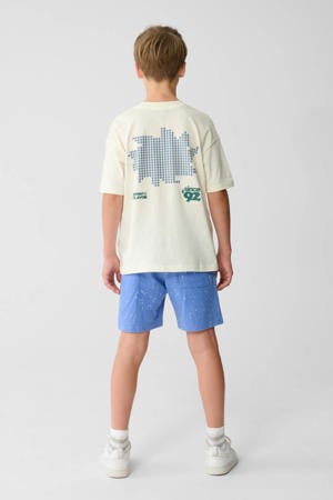 T-shirt met backprint gebroken wit