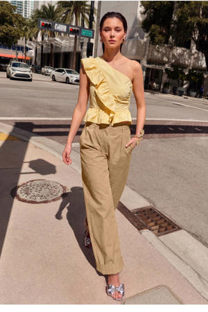 peplum top lichtgeel