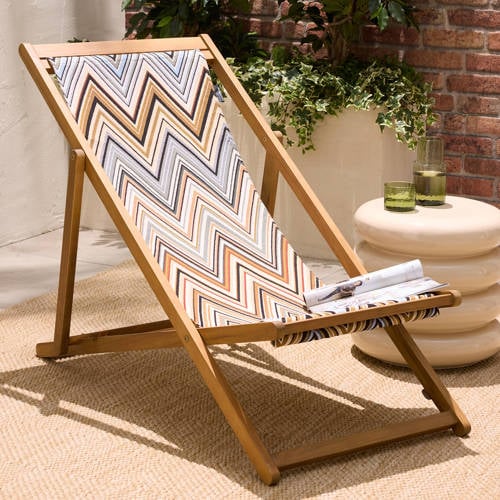 NOUS Garden strandstoel Belle – hout/zigzag