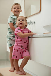 thumbnail: Feetje shortama Lily Ladybug roze/rood