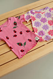 thumbnail: Feetje shortama Lily Ladybug roze/rood