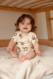 thumbnail: Feetje shortama Cosy Crumbs ecru/bruin
