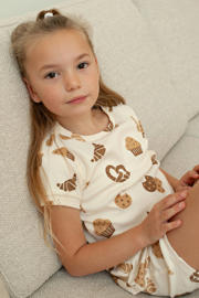 thumbnail: Feetje shortama Cosy Crumbs ecru/bruin