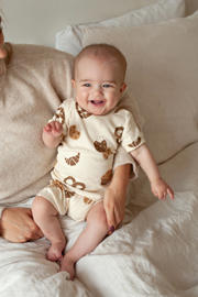 thumbnail: Feetje shortama Cosy Crumbs ecru/bruin