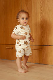 thumbnail: Feetje shortama Cosy Crumbs ecru/bruin
