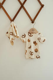 thumbnail: Feetje shortama Cosy Crumbs ecru/bruin