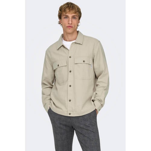 ONLY & SONS overshirt beige afbeelding