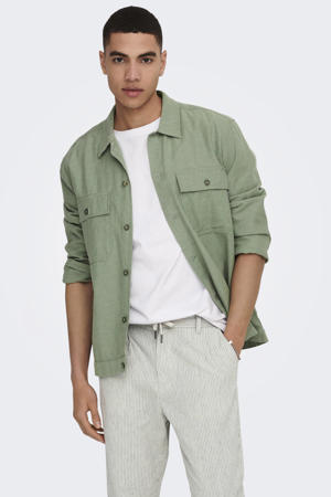 overshirt met linnen groen