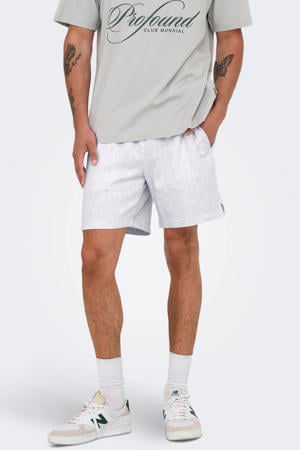 ONSDAVID regular sweatshort lichtgrijs