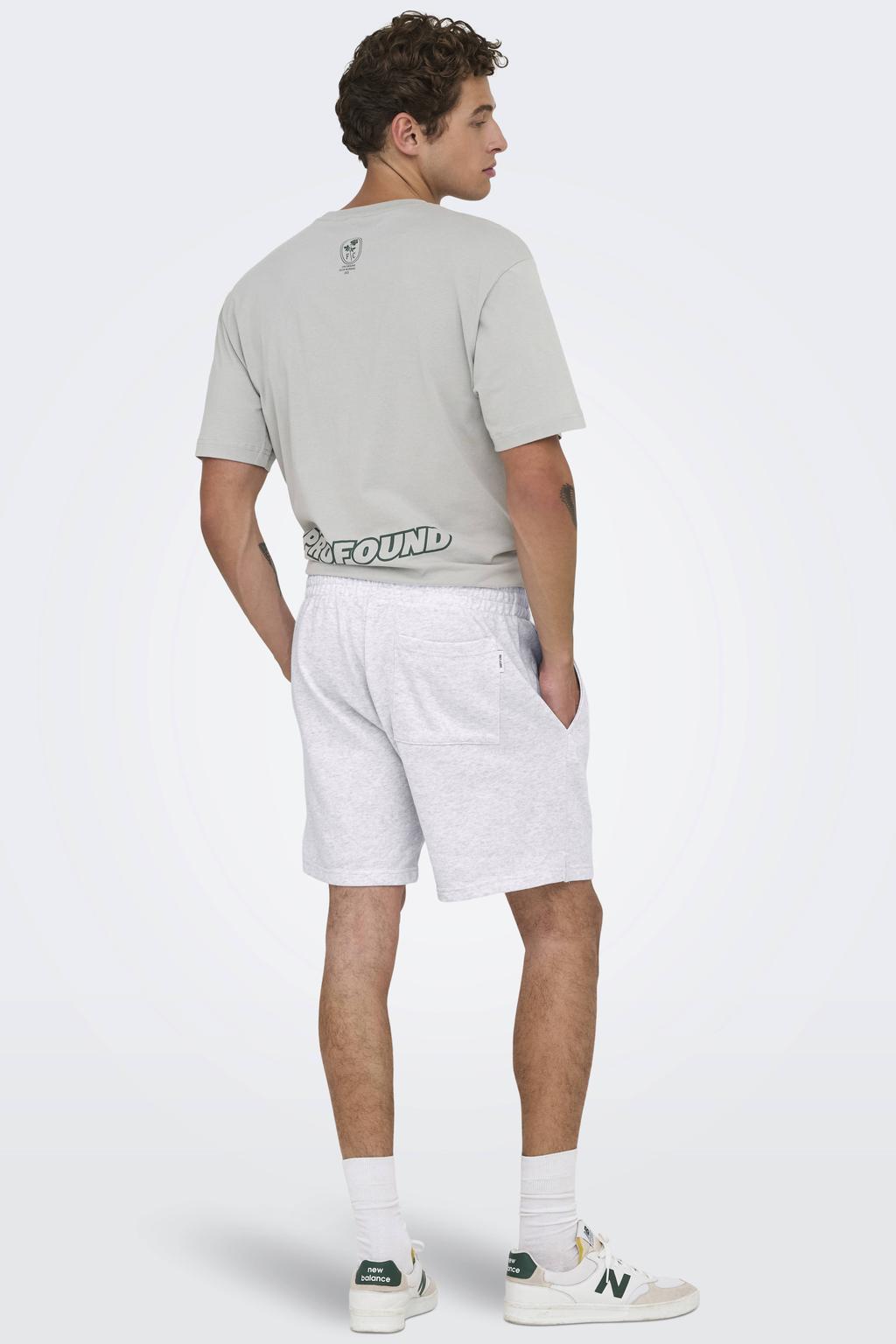 ONLY & SONS ONSDAVID regular sweatshort lichtgrijs
