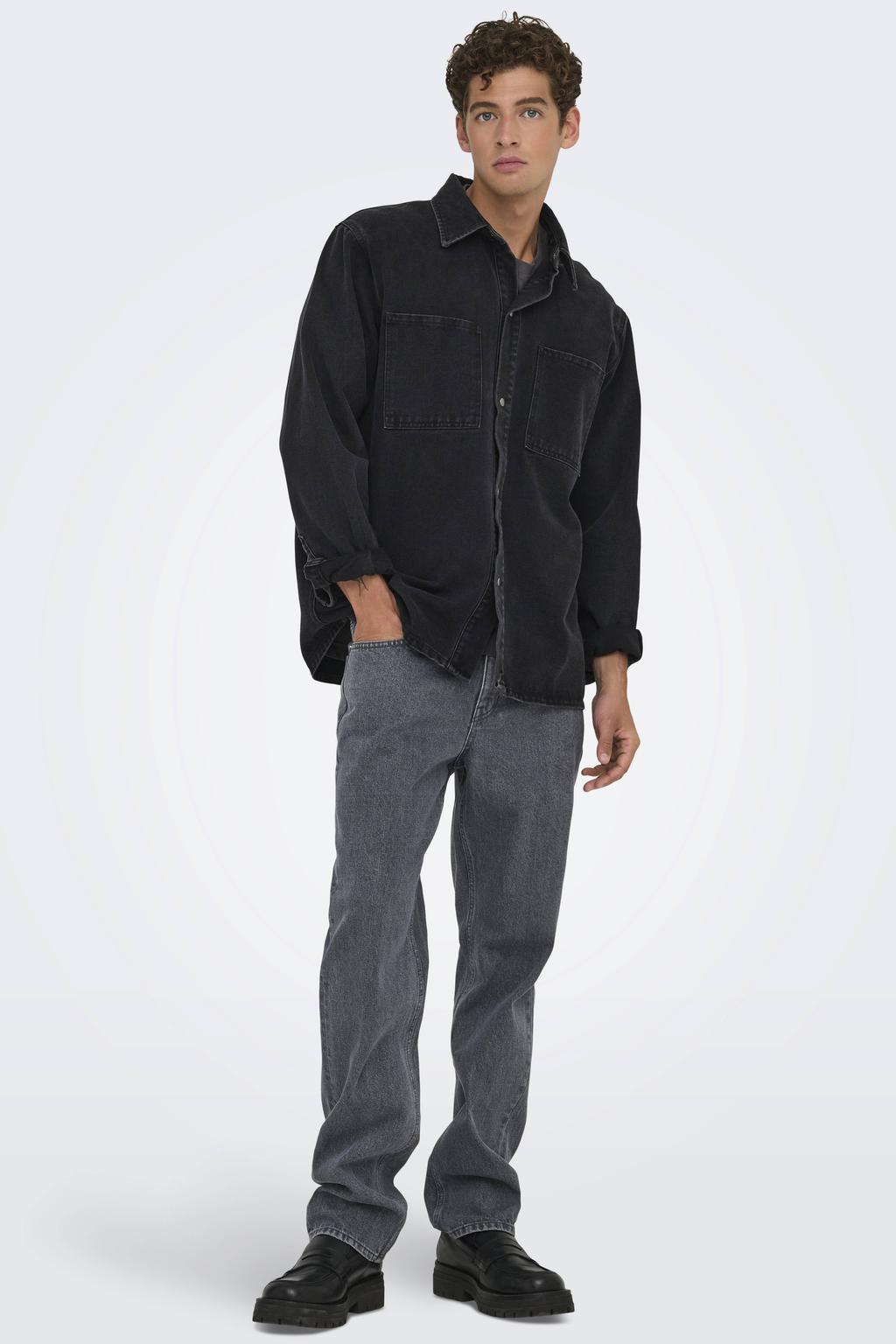 ONLY & SONS ONSEDGE straight leg jeans light grey denim