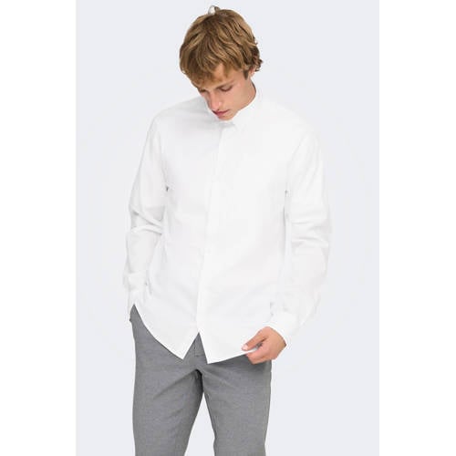 ONLY & SONS slim zakelijk overhemd wit afbeelding